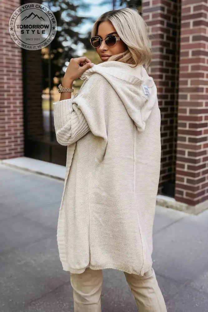 Beige Kapuzen - Cardigan - Tomorrow Style