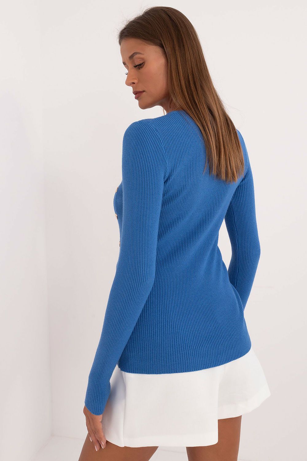 Lässiger Damenpullover mit dekorativen Knöpfen und klassischem Design – Ideal für Alltag und Büro