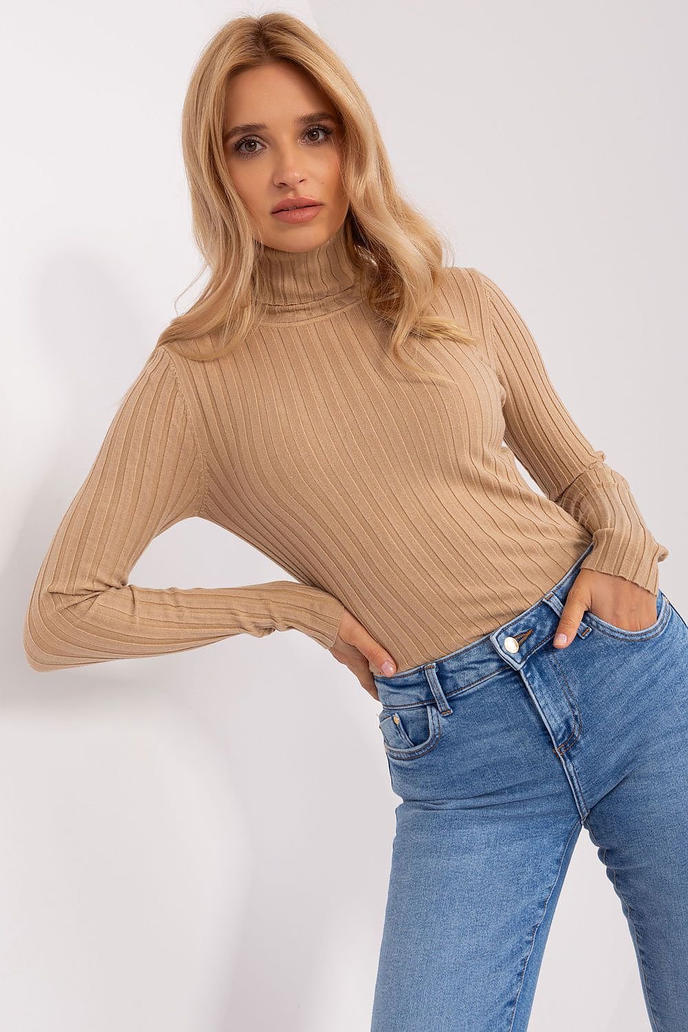 Klassischer Rollkragenpullover aus Weicher Viskose