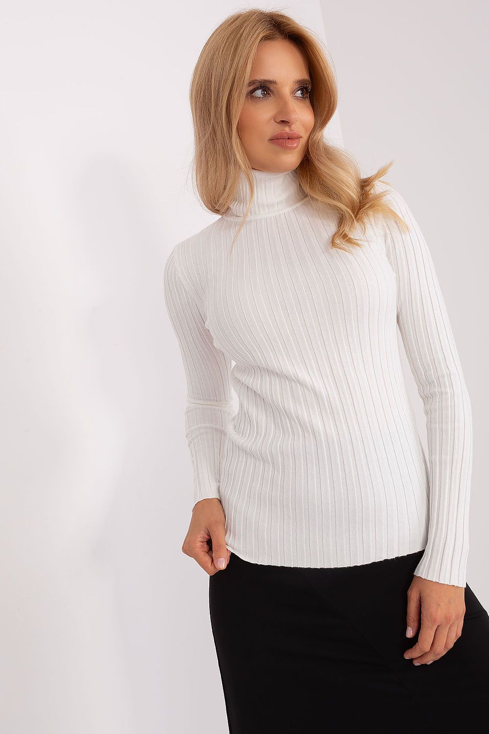 Klassischer Rollkragenpullover aus Weicher Viskose
