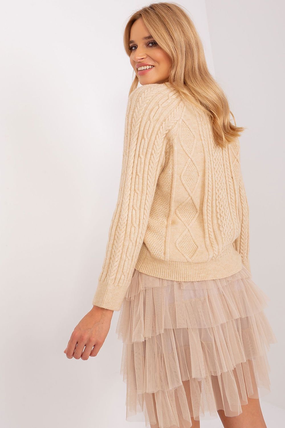 Stylisher Rundhals-Cardigan mit Knopfdetails