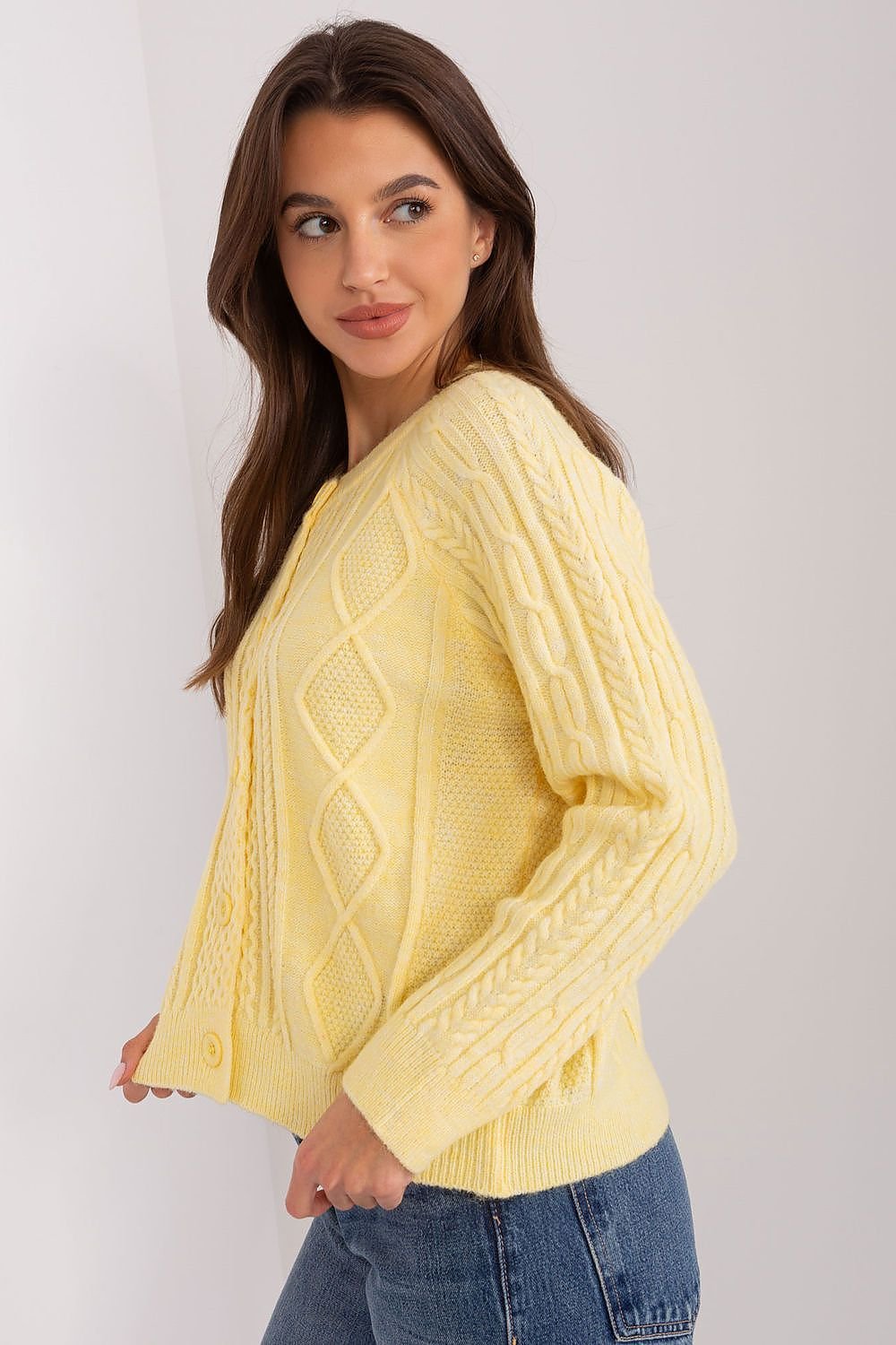 Stylisher Rundhals-Cardigan mit Knopfdetails