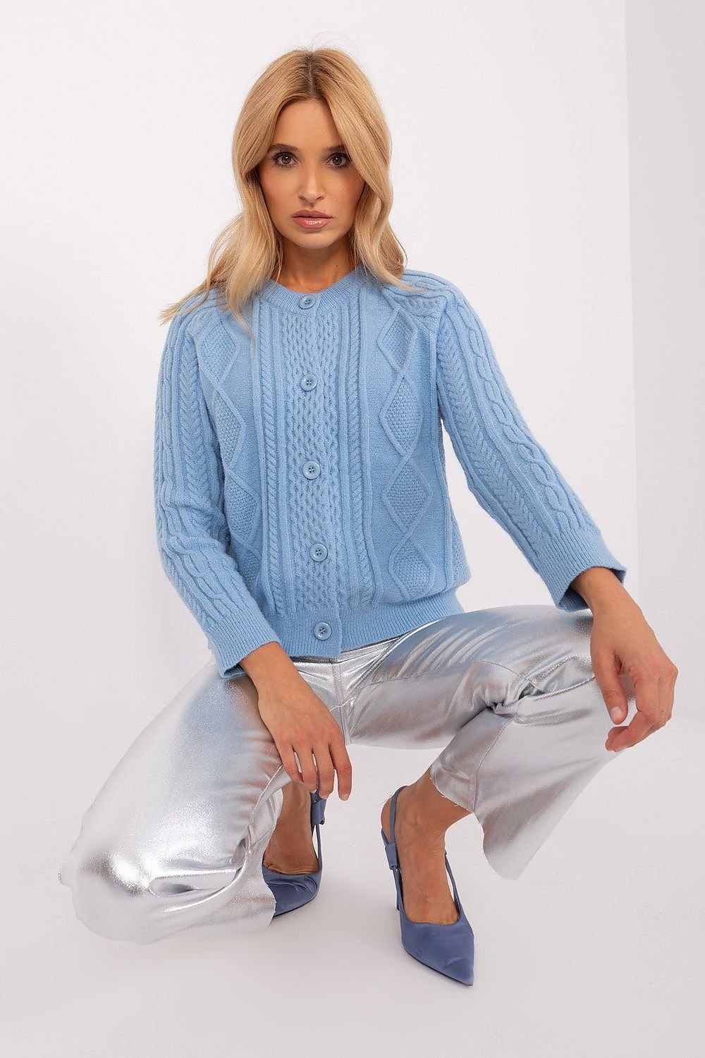 Stylisher Rundhals-Cardigan mit Knopfdetails