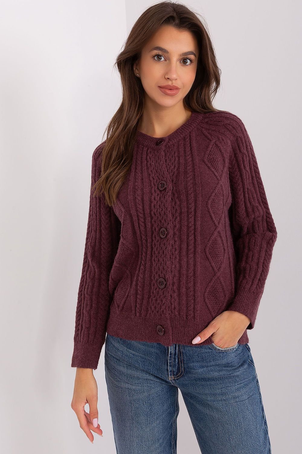 Stylisher Rundhals-Cardigan mit Knopfdetails