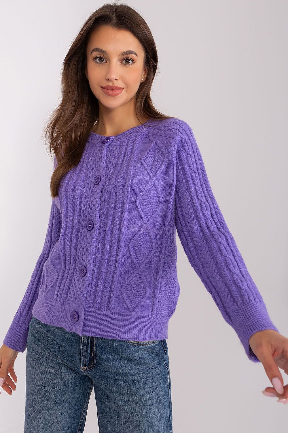 Stylisher Rundhals-Cardigan mit Knopfdetails