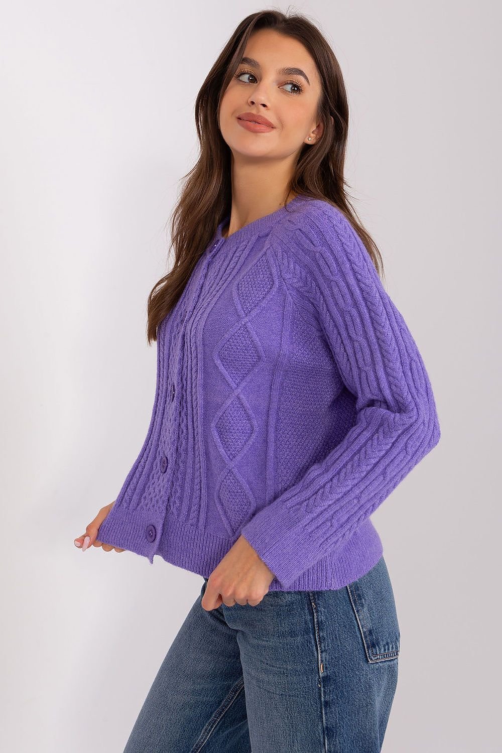 Stylisher Rundhals-Cardigan mit Knopfdetails