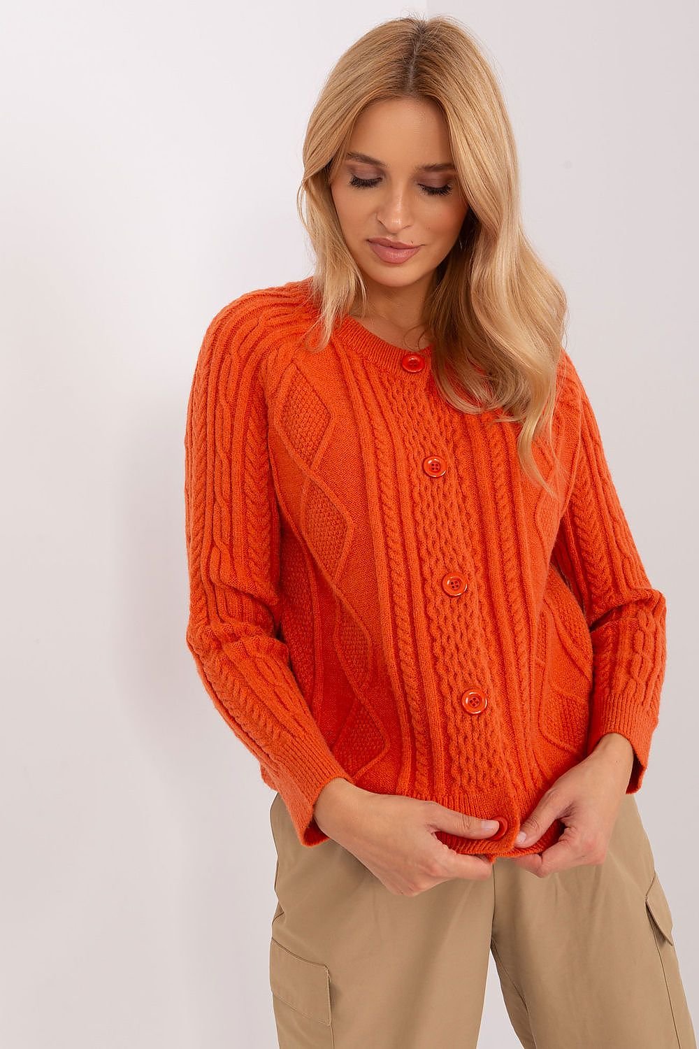 Stylisher Rundhals-Cardigan mit Knopfdetails