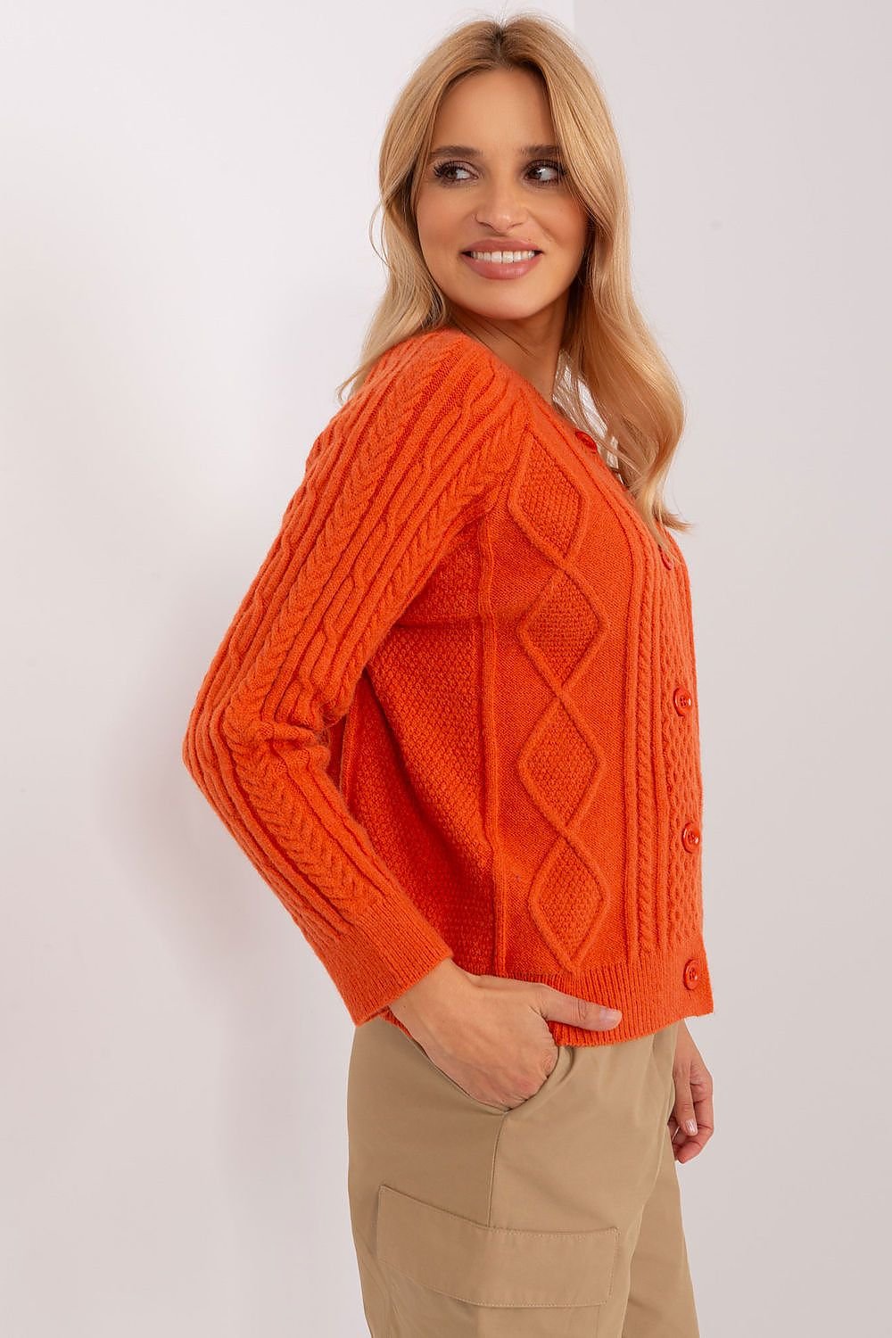 Stylisher Rundhals-Cardigan mit Knopfdetails