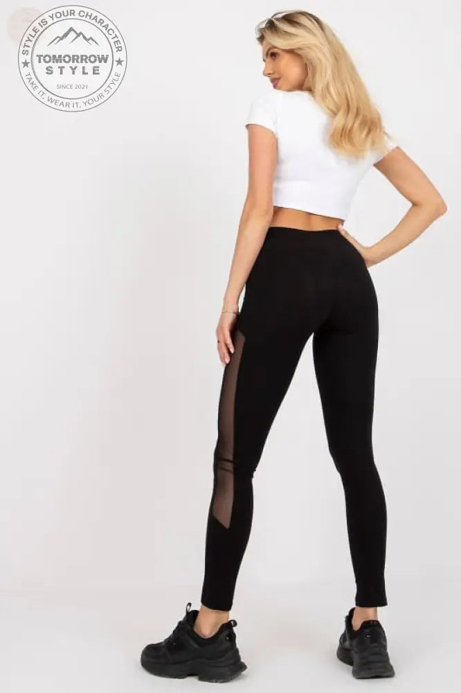 Dynamische schwarze Mesh - Leggings - Tomorrow Style