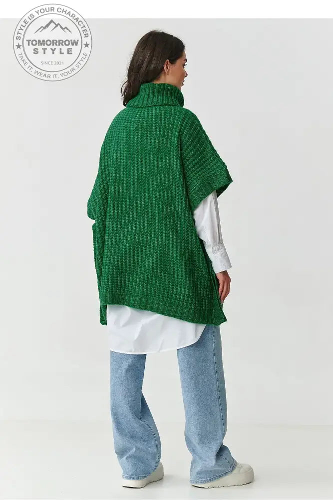 Gemütlicher Damen - Poncho mit hohem Kragen - Tomorrow Style