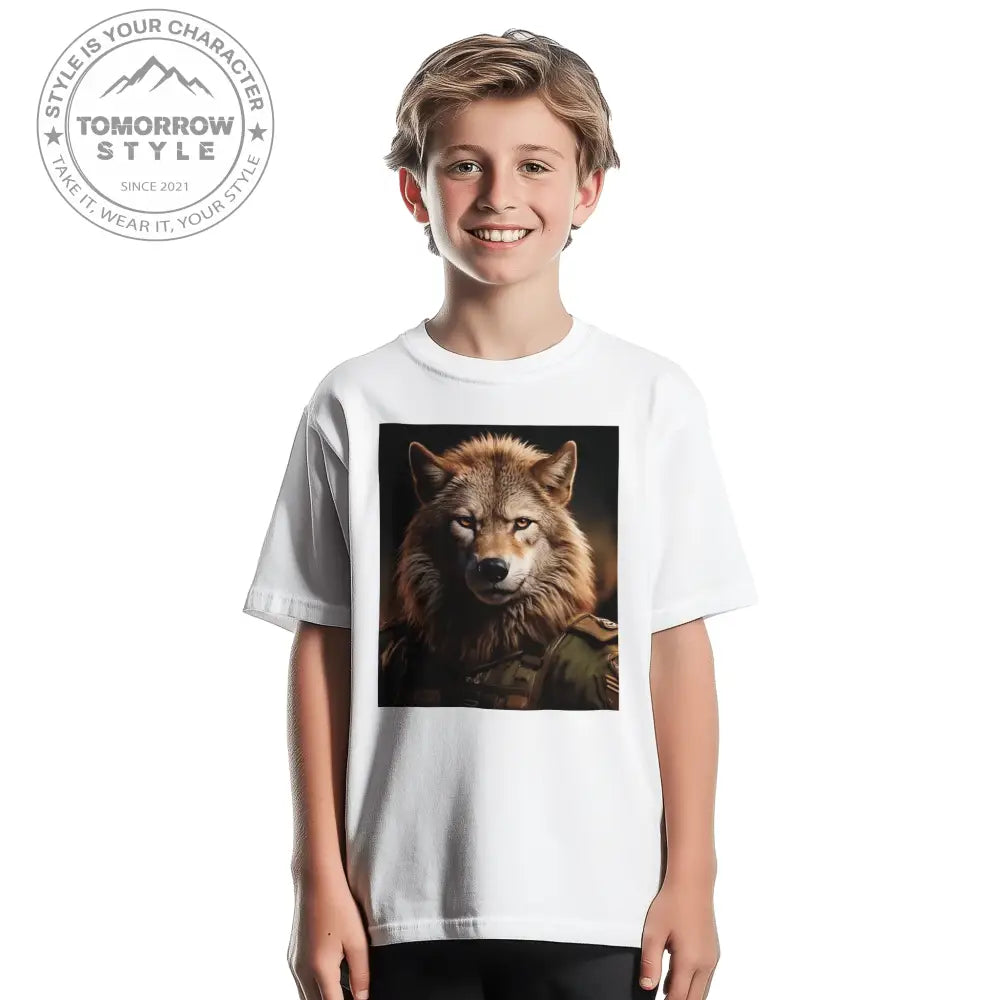 Jungs Classic T-Shirt mit Löwen Soldier – Nachhaltiges, Trendiges Design - Tomorrow Style