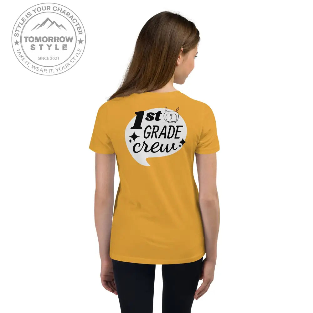 Mädchen Kurzarm T-Shirt mit bedrucktem "1. Klasse" - Motiv - Tomorrow Style
