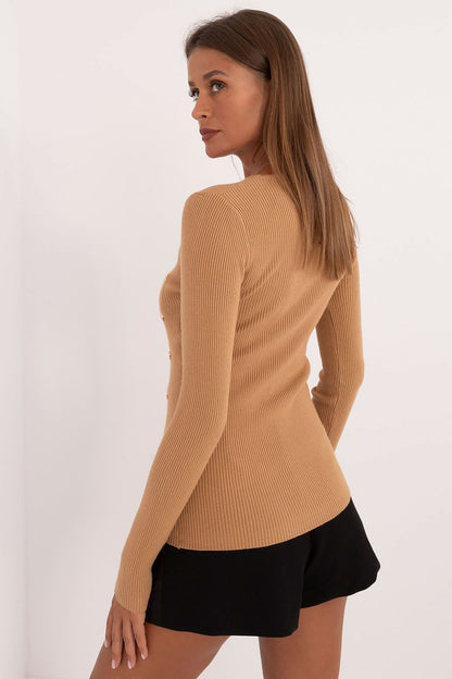Lässiger Damenpullover mit dekorativen Knöpfen und klassischem Design – Ideal für Alltag und Büro