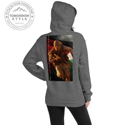Bedruckter Damen Hoodie mit Motto „Gerechtigkeit für Palästina“ - Tomorrow Style