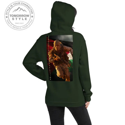 Bedruckter Damen Hoodie mit Motto „Gerechtigkeit für Palästina“ - Tomorrow Style