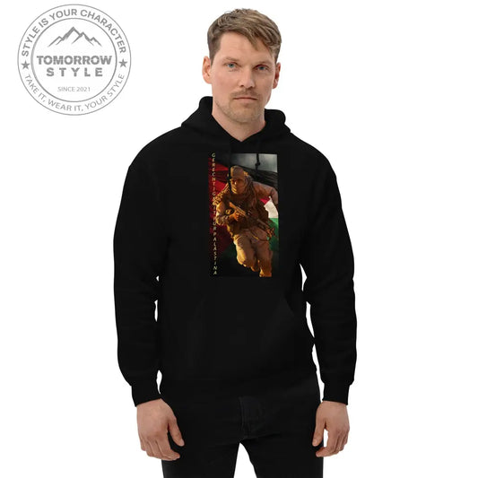 Bedruckter Herren Hoodie mit Motto „Gerechtigkeit für Palästina“ - Tomorrow Style