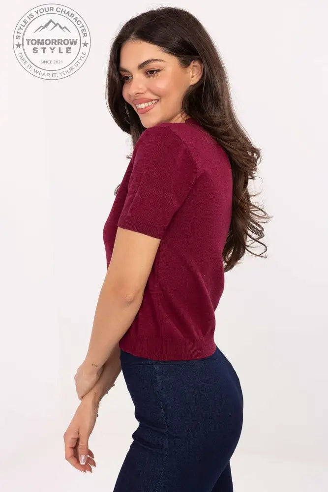 Bequemer Damenpullover mit Herzdruck und rundem Ausschnitt - Tomorrow Style