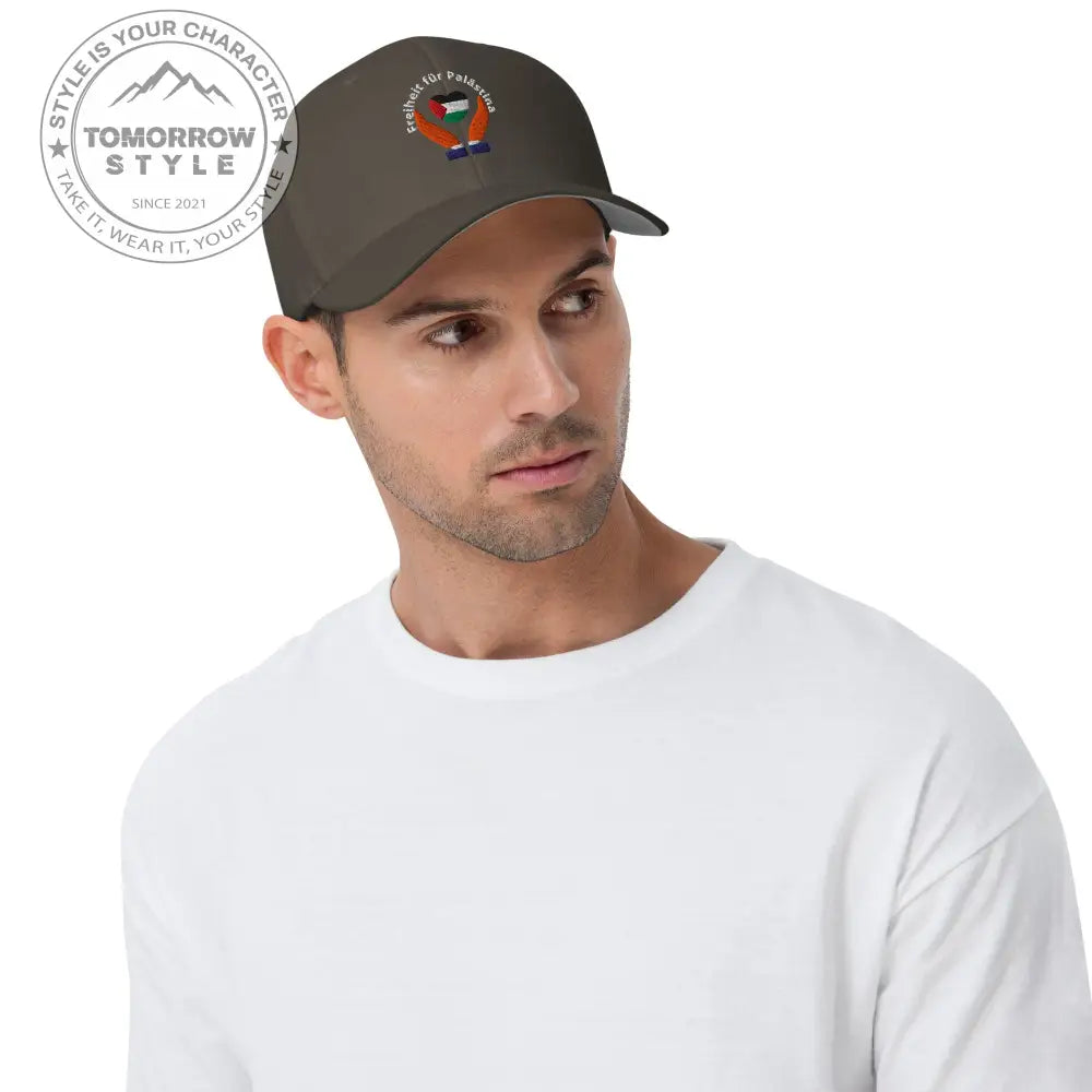 Bestickte Structured Twill Cap mit palästinensischer Flagge und "Freiheit für Palästine" - Tomorrow Style
