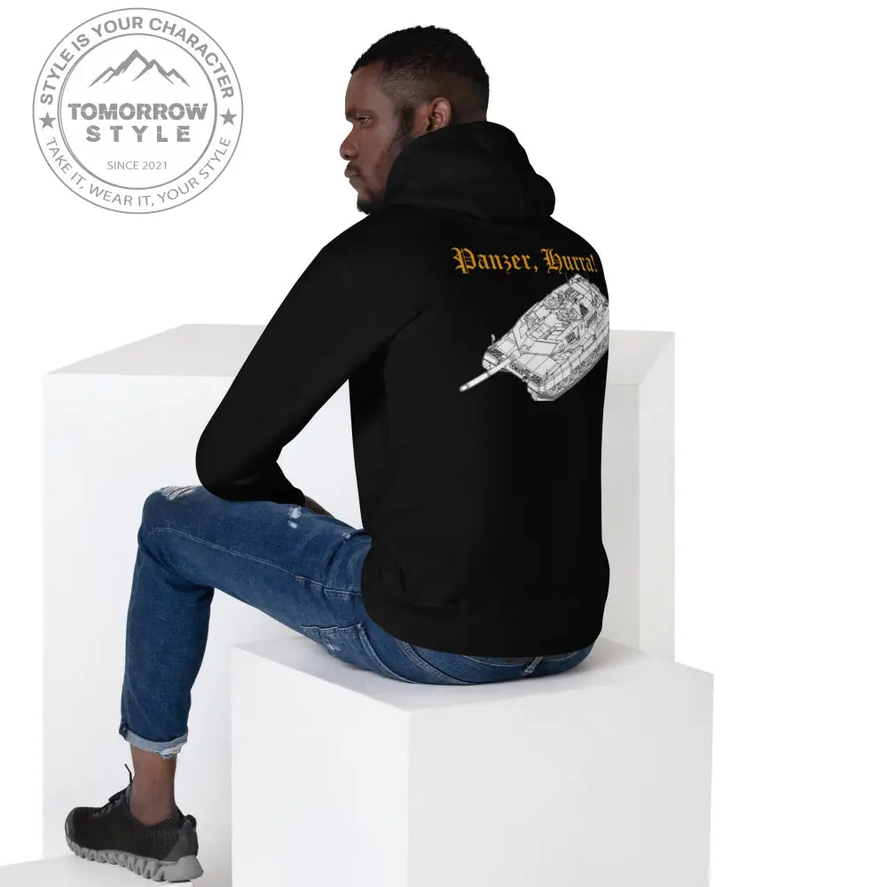 Bestickter Bundeswehrdienstgrad Hoodie (Lt) mit bedrucktem Leopardenmotiv auf der Rückseite für Damen und Herren - Tomorrow Style