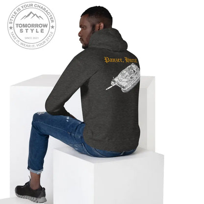 Bestickter Bundeswehrdienstgrad Hoodie (Lt) mit bedrucktem Leopardenmotiv auf der Rückseite für Damen und Herren - Tomorrow Style