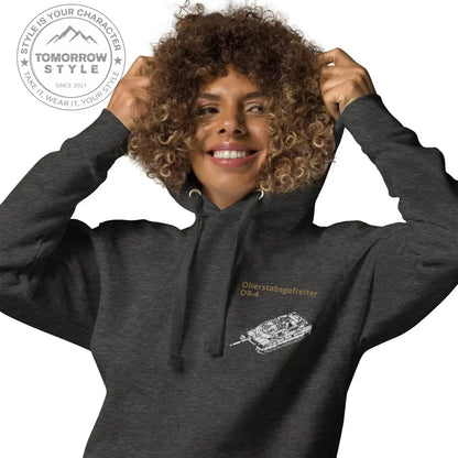 Bestickter Bundeswehrdienstgrad Hoodie (OSG) mit bedrucktem Leopardenmotiv für Herren und Damen - Tomorrow Style