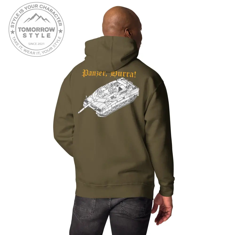 Bestickter Bundeswehrdienstgrad Hoodie (SG) mit bedrucktem Leopardenmotiv hinten für Damen und Herren - Tomorrow Style