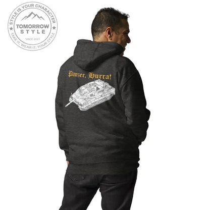 Bestickter Bundeswehrdienstgrad Hoodie (SU) mit einem bedruckten Leopardenmotiv Panzer hinten für Damen und Herren - Tomorrow Style