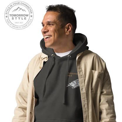 Bestickter Bundeswehrdienstgrad Hoodie (SU) mit einem bedruckten Leopardenmotiv Panzer hinten für Damen und Herren - Tomorrow Style