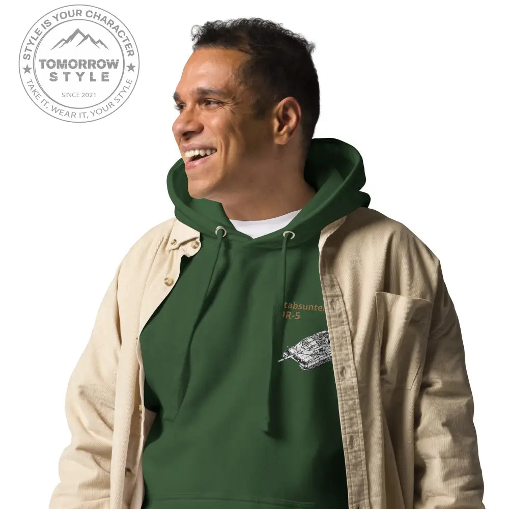 Bestickter Bundeswehrdienstgrad Hoodie (SU) mit einem bedruckten Leopardenmotiv Panzer hinten für Damen und Herren - Tomorrow Style