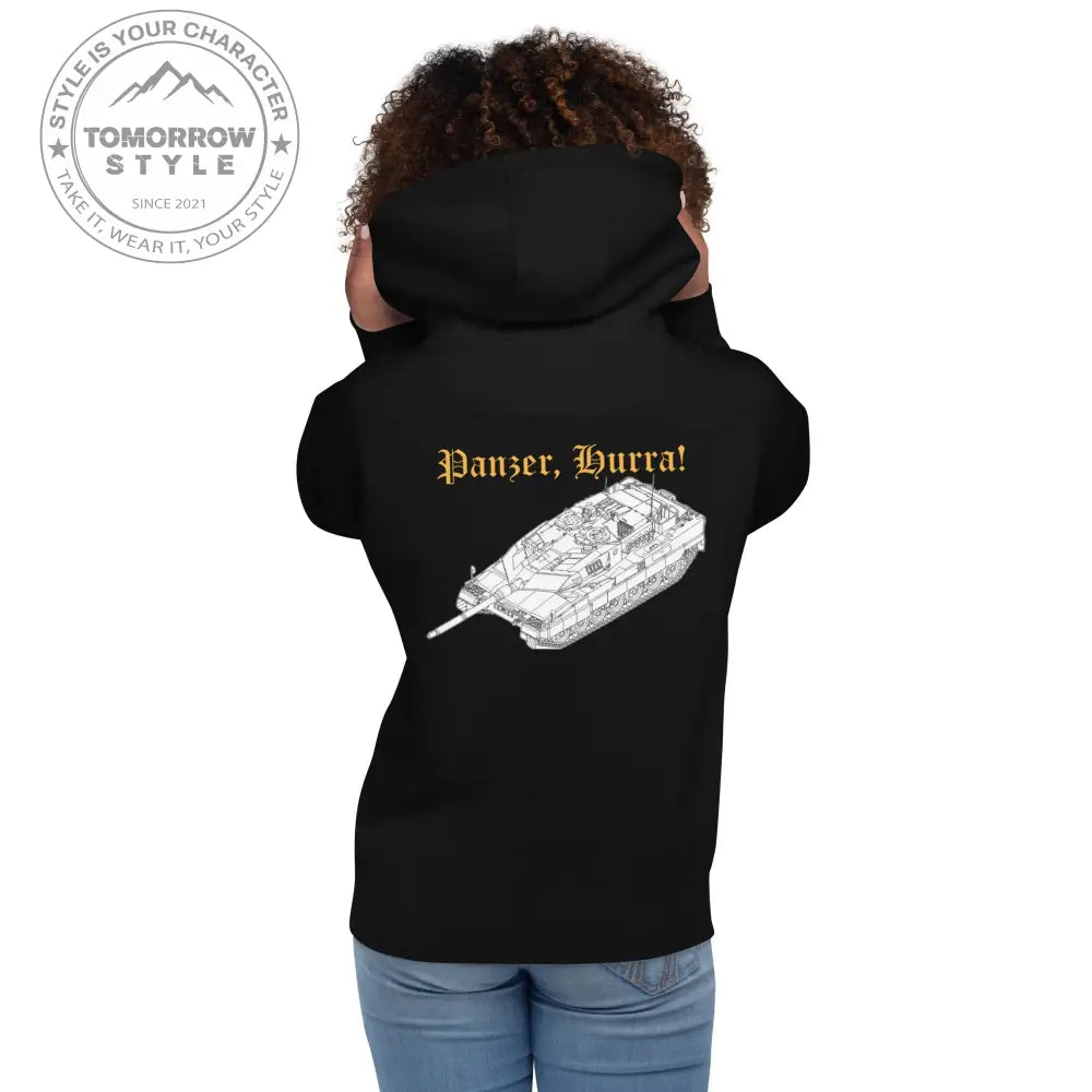 Bestickter Bundeswehrdienstgrad Hoodie (U) mit bedrucktem Leopardenmotiv hinten für Damen und Herren - Tomorrow Style