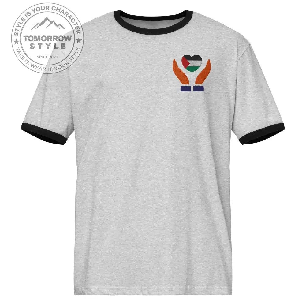 Besticktes Damen T-Shirt mit Palestine - Design im Herz - Tomorrow Style