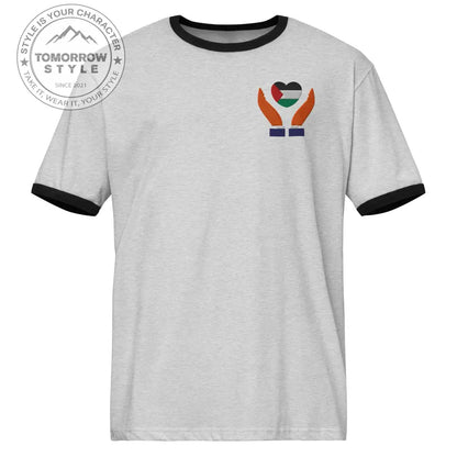 Besticktes Damen T-Shirt mit Palestine - Design im Herz - Tomorrow Style