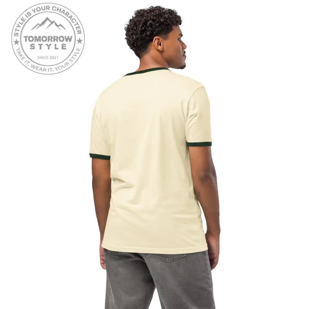 Besticktes Herren T-Shirt mit Friedensvogel und Palestine - Flagge - Tomorrow Style