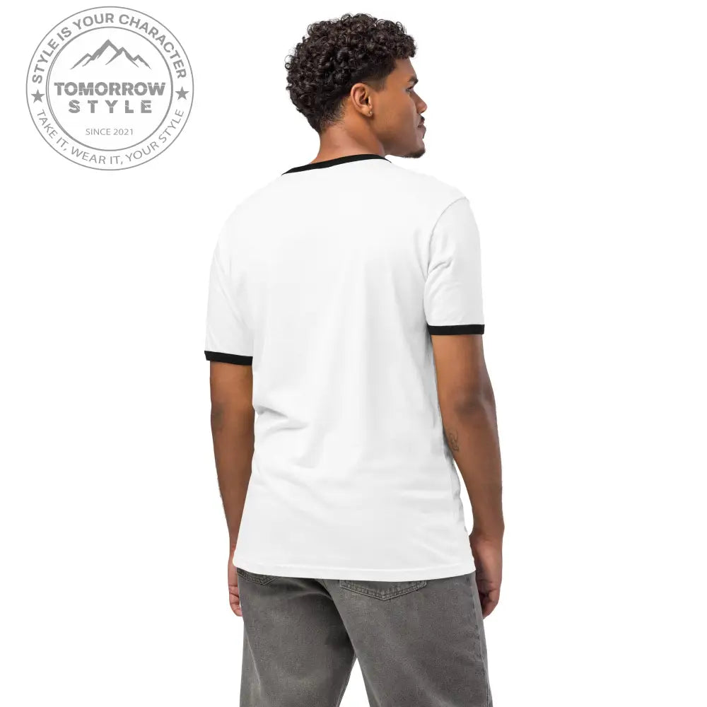 Besticktes Herren T-Shirt mit Friedensvogel und Palestine - Flagge - Tomorrow Style