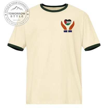 Besticktes Herren T-Shirt mit Palestine - Design im Herz - Tomorrow Style
