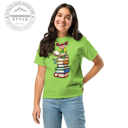 Bücherliebe in der Schule“ – Mädchen Classic T-Shirt - Tomorrow Style