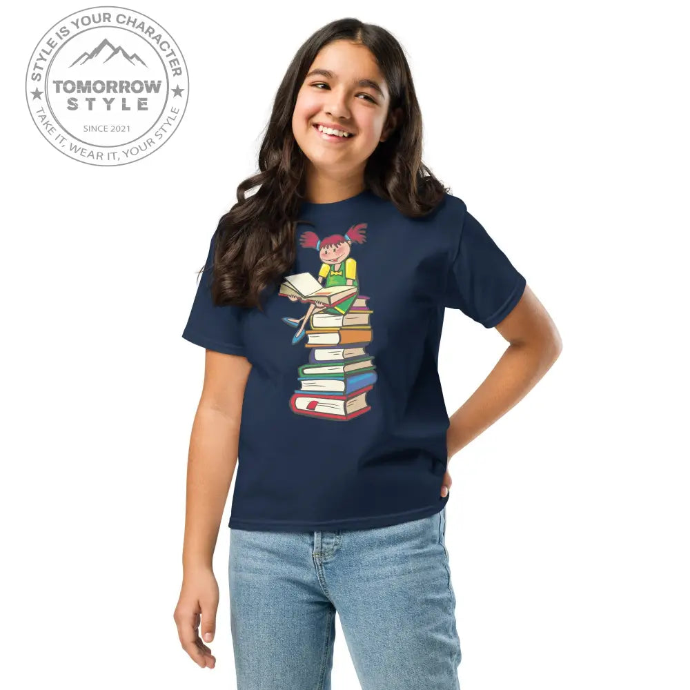 Bücherliebe in der Schule“ – Mädchen Classic T-Shirt - Tomorrow Style
