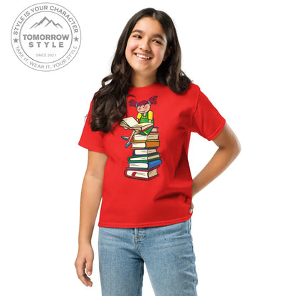 Bücherliebe in der Schule“ – Mädchen Classic T-Shirt - Tomorrow Style
