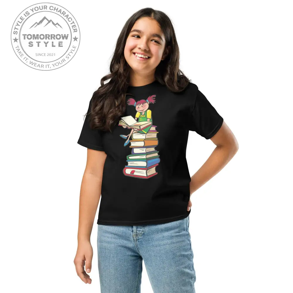 Bücherliebe in der Schule“ – Mädchen Classic T-Shirt - Tomorrow Style