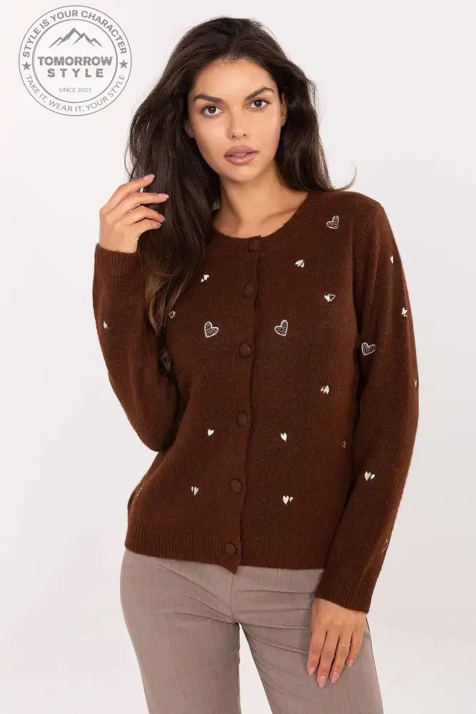 Charmante Damenstrickjacke mit Herzchen - Applikationen - Tomorrow Style