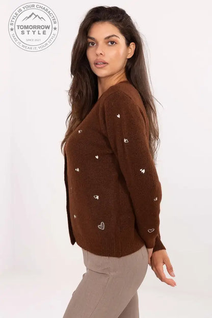 Charmante Damenstrickjacke mit Herzchen - Applikationen - Tomorrow Style