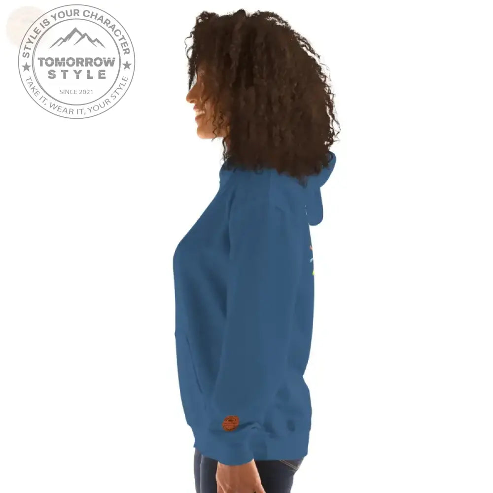 Bestickte Damen Hoodie - Indigoblau / S