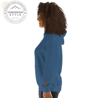 Bestickte Damen Hoodie - Indigoblau / S