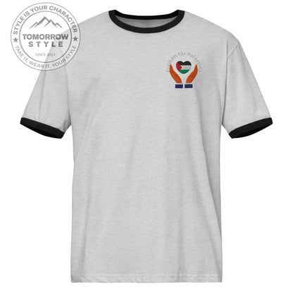 Damen Besticktes T-Shirt mit Palestine - Flagge und 'Freiheit für Palästina' - Tomorrow Style