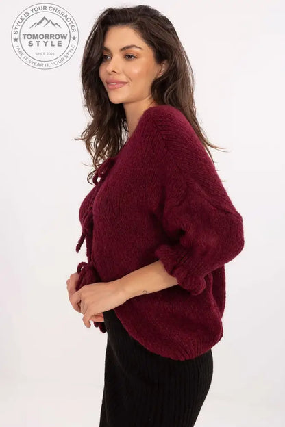 Damen Casual Strickjacke mit 3/4 - Ärmeln und Schnürverschluss - Tomorrow Style