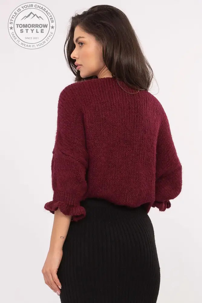 Damen Casual Strickjacke mit 3/4 - Ärmeln und Schnürverschluss - Tomorrow Style