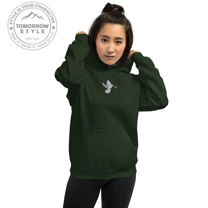 Damen Hoodie mit besticktem Frieden Vogel und Palästinenserflagge - Tomorrow Style