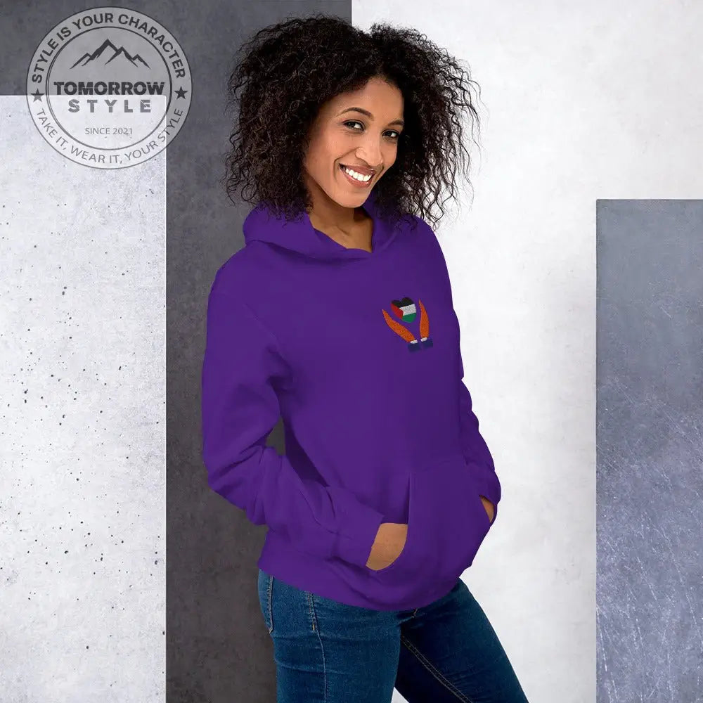 Damen Hoodie mit bestickter Palästinenserflagge - Tomorrow Style