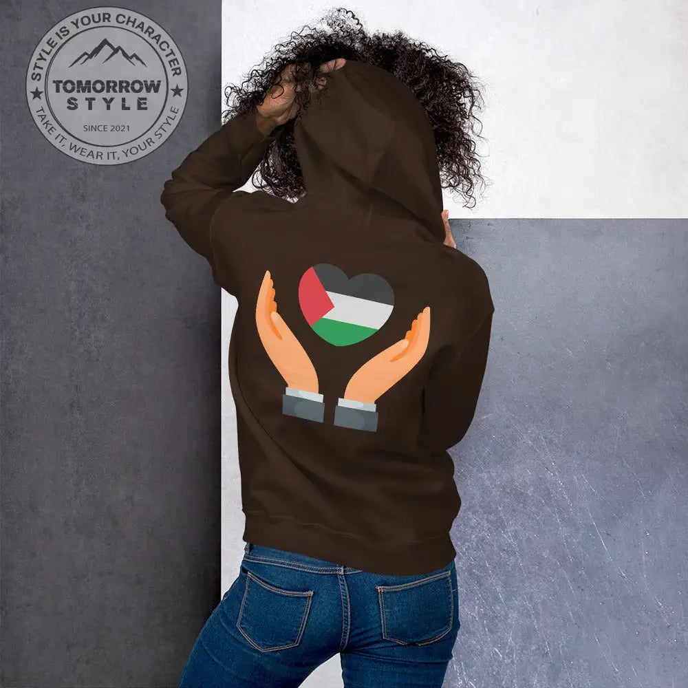 Damen Hoodie mit bestickter Palästinenserflagge - Tomorrow Style