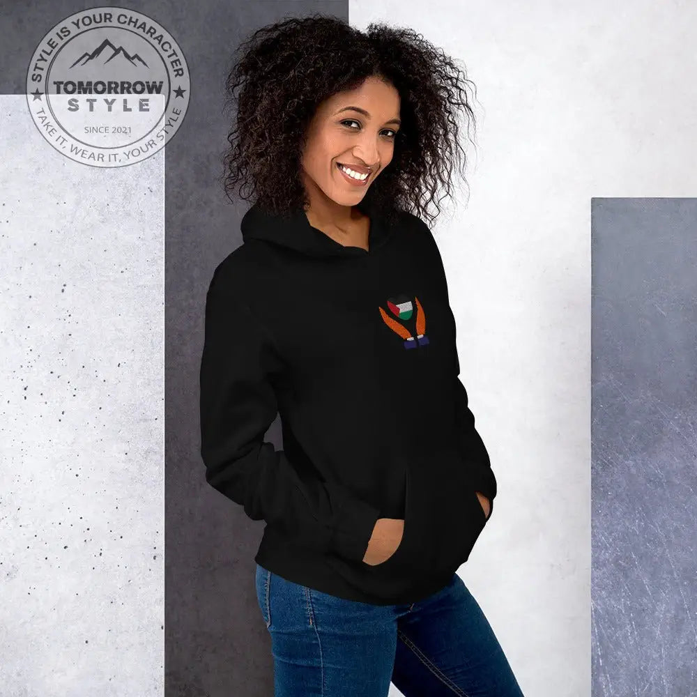 Damen Hoodie mit bestickter Palästinenserflagge - Tomorrow Style